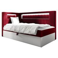 BOXBETT Gold Junior 3, Seite zum Öffnen des Bettkastens: Links - H3 - Rot/Weiß, Holz (100/200cm) - MIRJAN24