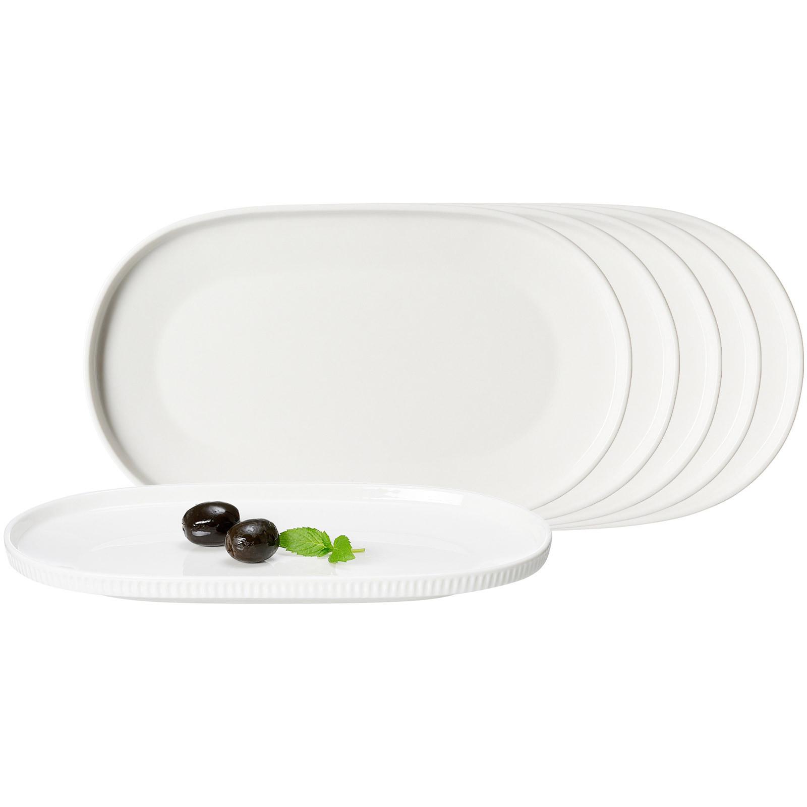 SERVIERPLATTEN Kelly weiß 23,5 x 14 cm 6er Set - Weiß, Keramik (14/2/23.5cm) - Ritzenhoff Breker