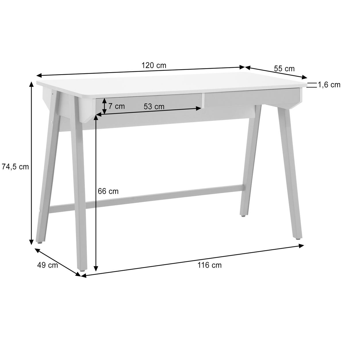SCHREIBTISCH Boreo mit Schubladen und braunen Metallbeinen, 120 cm, Kaschmir+Hellbraun - Kaschmir/Hellbraun, Metall (55/120/74cm) - Beautysofa