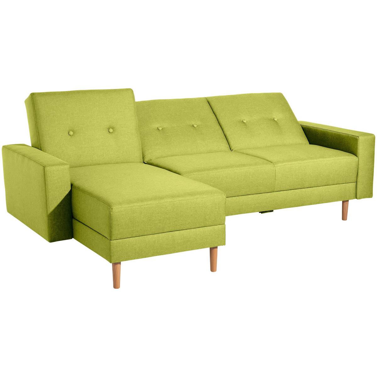 FUNKTIONSSOFA mit Hocker Kattie Flachgewebe apfel - Apfelbaumfarben, Kunststoff (144/230cm) - 58aufmkessel