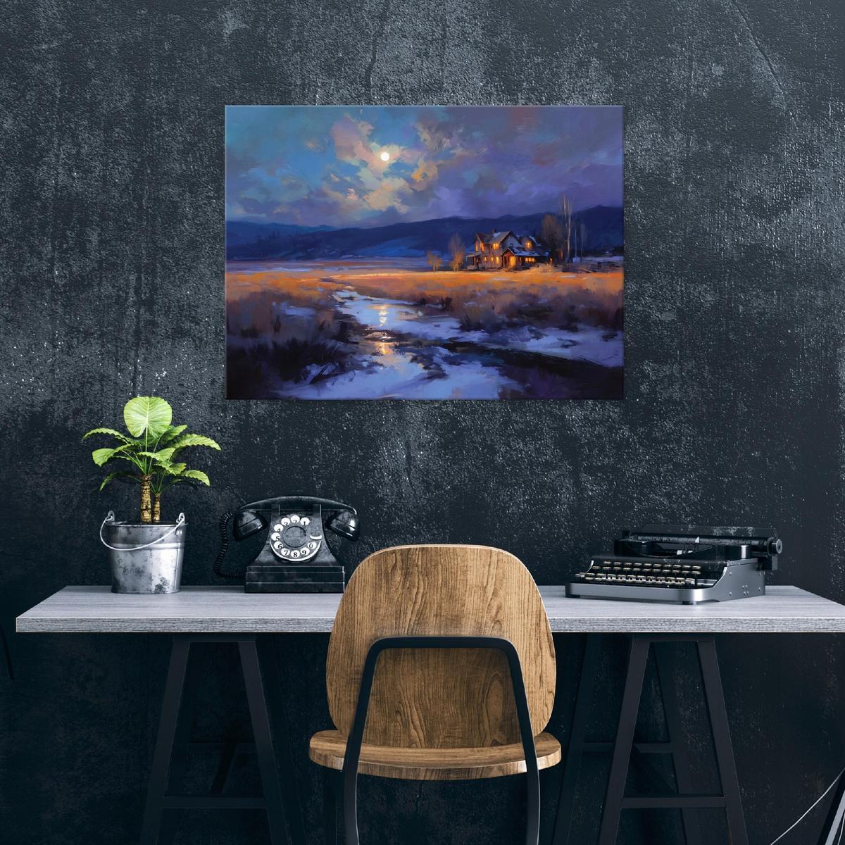 LEINWANDBILD Landschaft Natur Lila 120x80 cm - Multicolor, Holzwerkstoff (120/80cm) - Wallarena