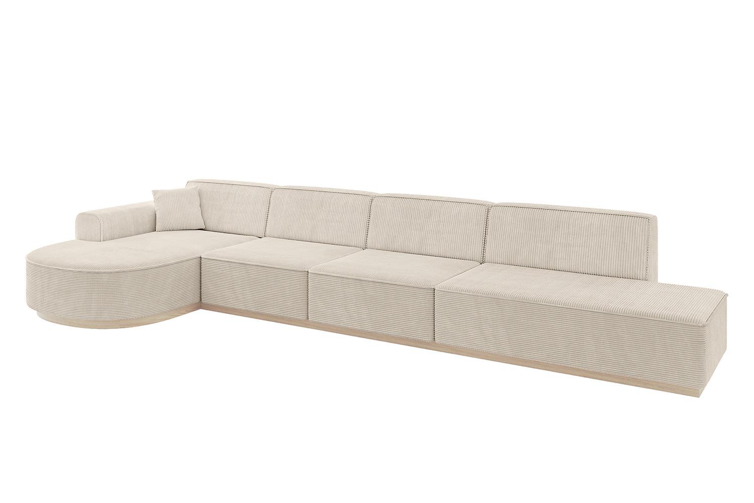 ECKSOFA Ottomane Links ARRIO-L3 - 413x171x83 cm Beige - Beige, Holzwerkstoff/Textil (413/171cm) - ALTDECOR
