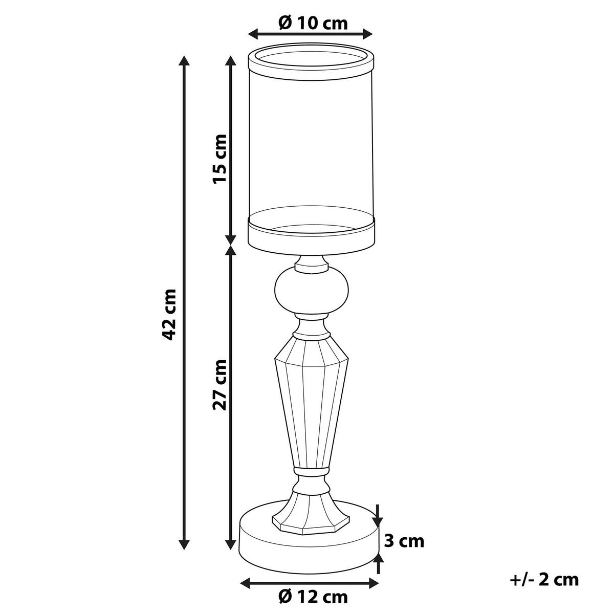 KERZENSTÄNDER Silber Bonao - Silberfarben, Glas (12/42/12cm) - Beliani