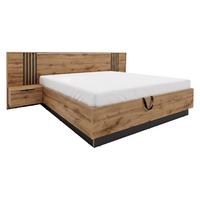 BETT Bali Lux - Eichefarben/Schwarz, Holzwerkstoff (160/200cm) - MIRJAN24