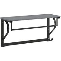 WANDGARDEROBE Spanplatte Metall Grau - Eichefarben/Schwarz, Holzwerkstoff/Metall (25/35.4/70cm) - HOMCOM