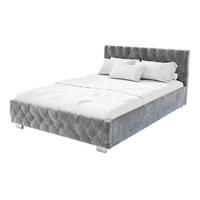 POLSTERBETT Nizza Dunkelgrau 140x200 cm mit Matratze - Dunkelgrau, Holz (140/200cm) - Juskys