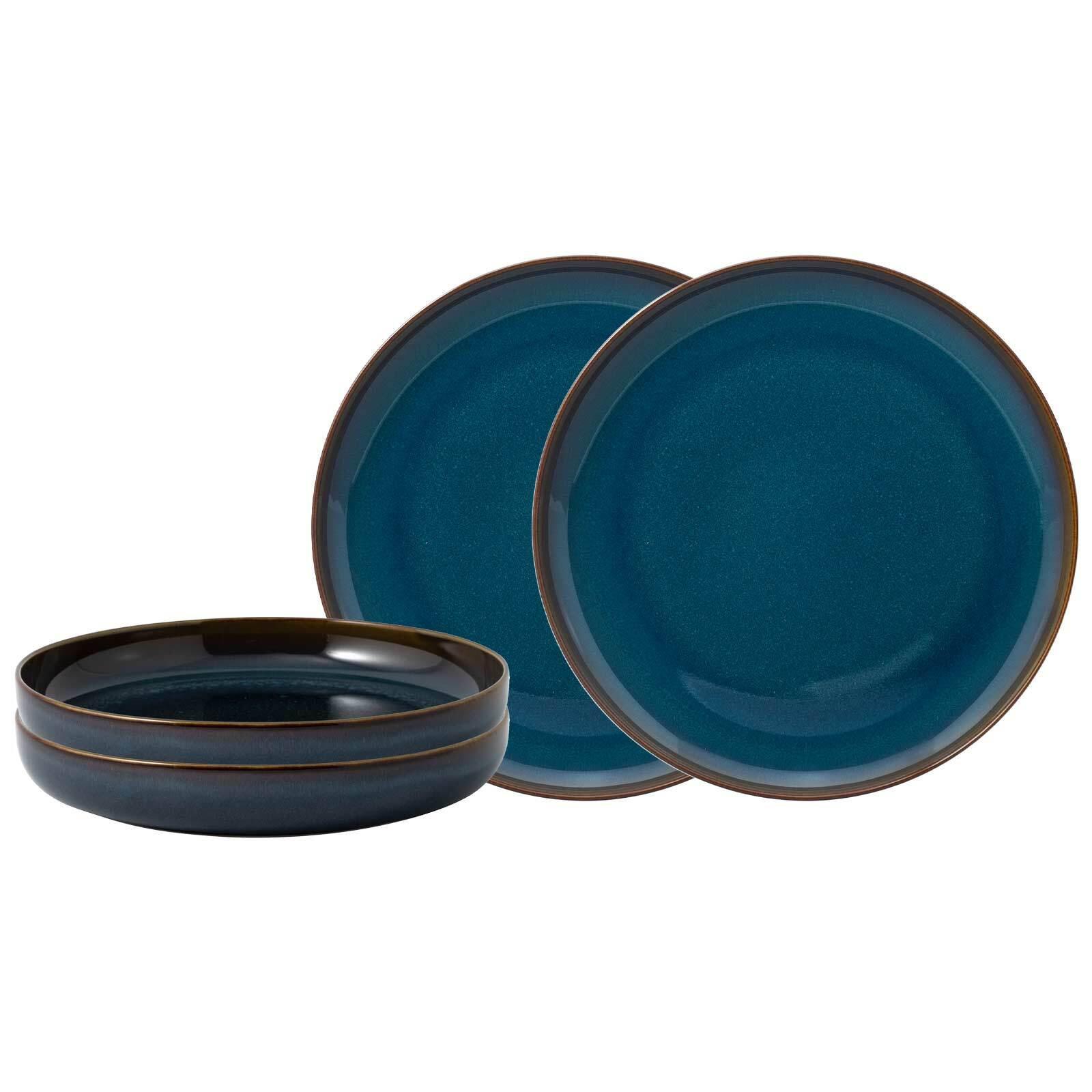 TAFEL-SET Crafted Denim dunkelblau 4-tlg. - Dunkelblau, Keramik (2/2/2cm) - like.Villeroy & Boch