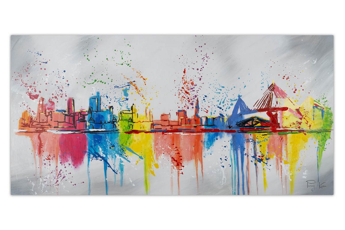ÖLGEMÄLDE 120/60 cm - Grau, Holz/Textil (120/60cm) - KUNSTLOFT