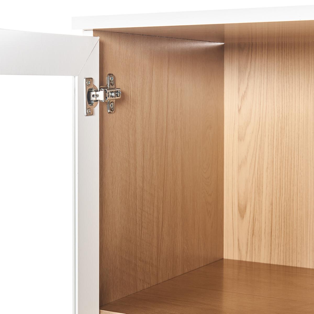 VITRINE mit Glastüren 40 cm Weiß Tingledale - Weiß, Holzwerkstoff (40/150/38cm) - Beliani