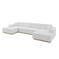 WOHNLANDSCHAFT IREA-U2-v2 - 386x165x80 cm Weiß - Weiß, Holzwerkstoff/Textil (386/80/165cm) - ALTDECOR