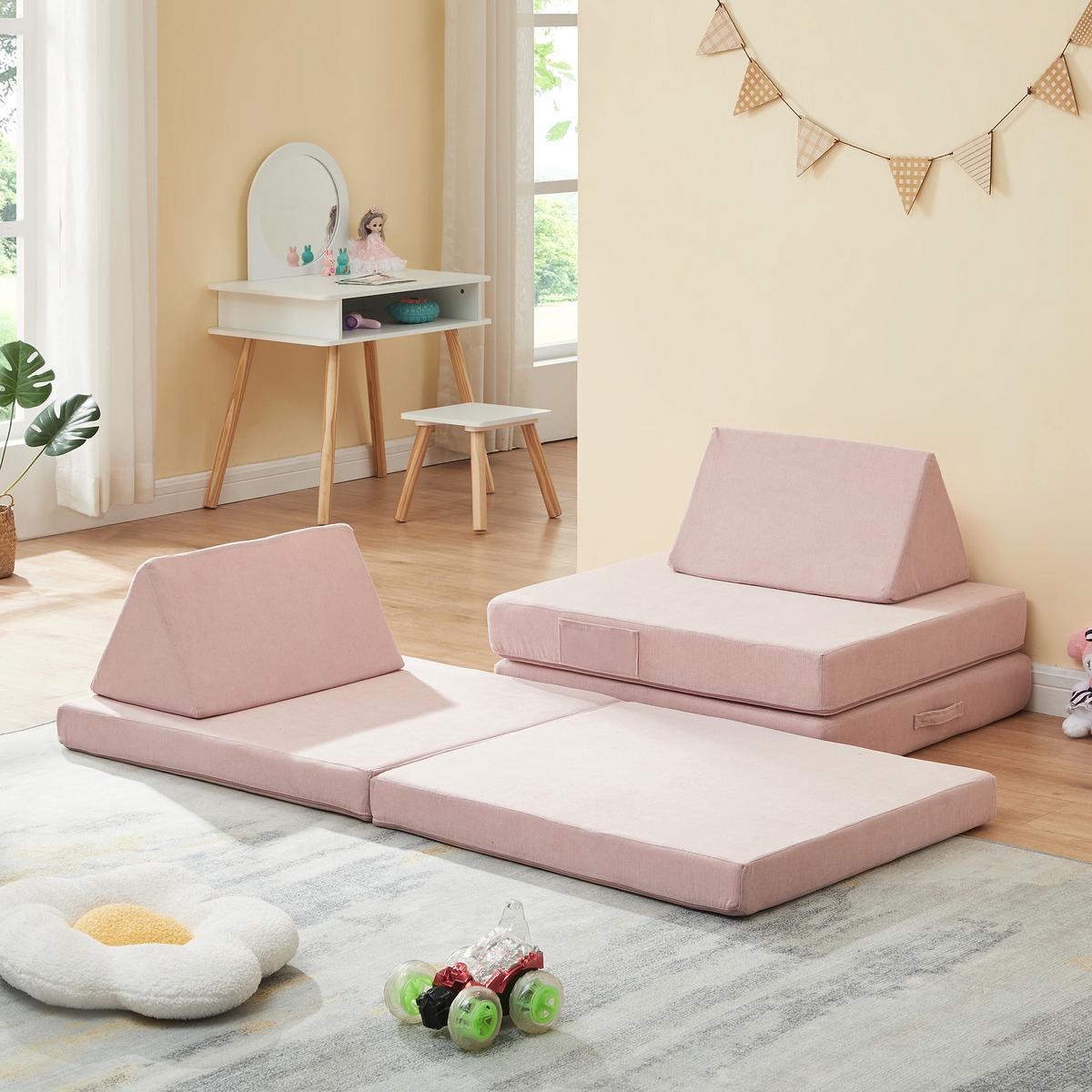 SPIELSOFA Norhulta - Pink, Textil (150/46/66cm) - [en.casa]