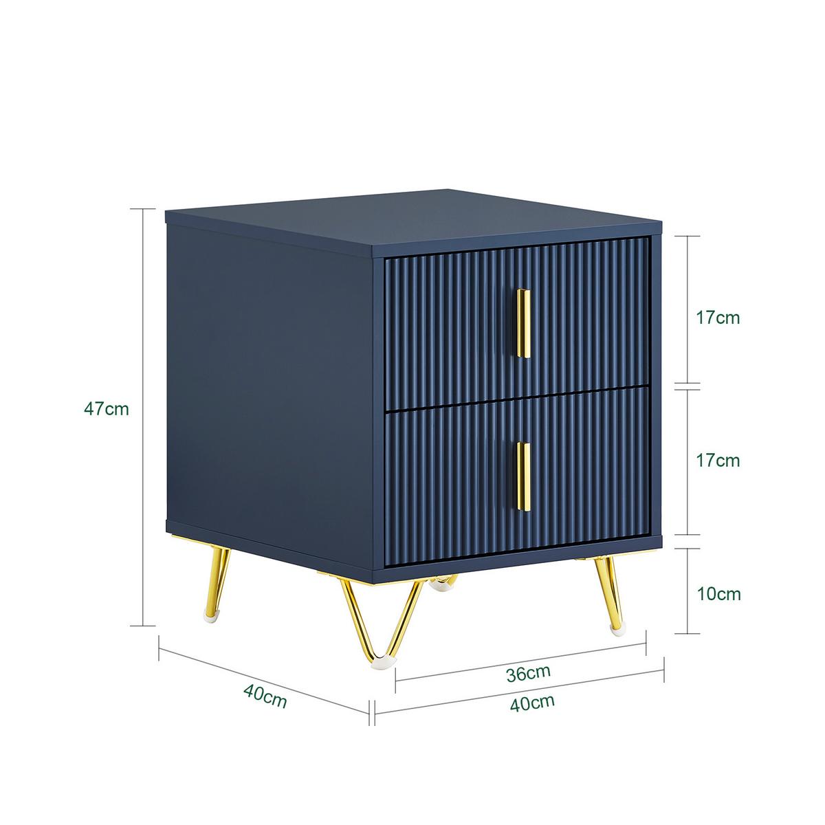 NACHTTISCH Blau - Blau, Holzwerkstoff (40/47/40cm) - SoBuy