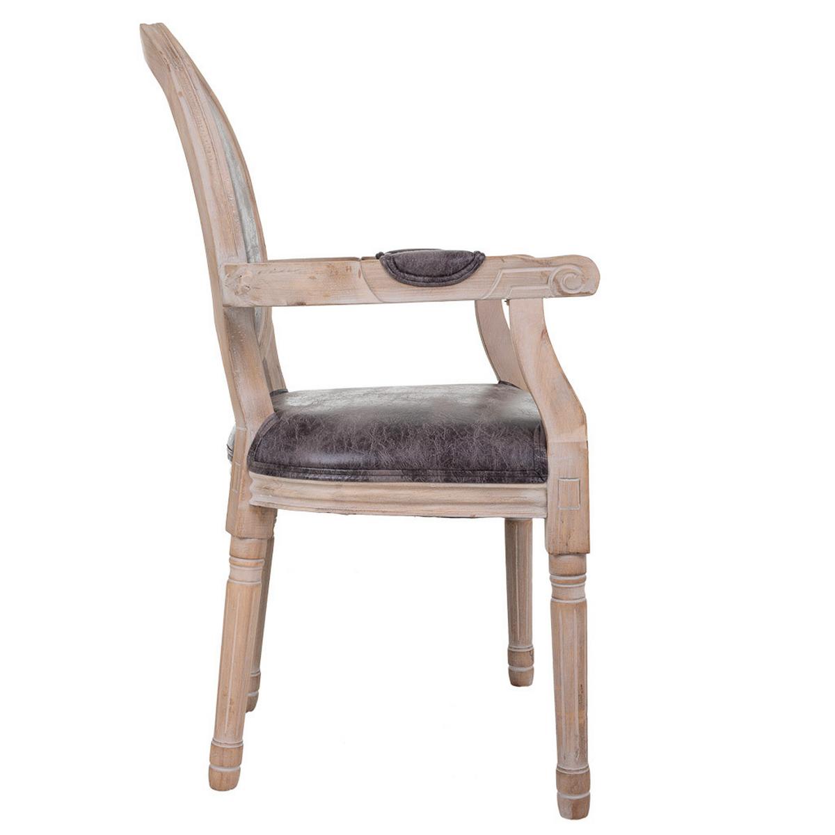 STUHL auz Holz gepolsterter braun 55x46x48/96 cm - Grau, Holz (55/96/46cm) - Wanderlust