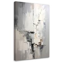 LEINWANDBILD, Grau beige moderne Abstrakt - Grau, Textil (80/120cm) - Feeby