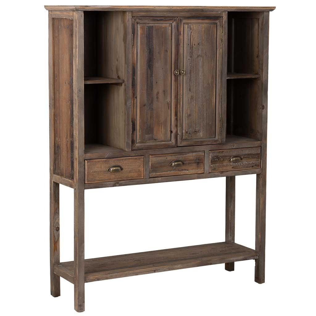 HIGHBOARD mit 2 türen und 3 schubladen 127x40x163 cm - Braun, Holz (127/136.5/40cm) - Wanderlust
