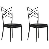 BANKETTSTUHL 2er-Set Schwarz Girard - Schwarz, Metall (41/91/42cm) - Beliani