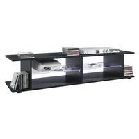 LOWBOARD Movie mit weißer LED Beleuchtung - Schwarz, Holzwerkstoff (134/29/37.5cm) - Vladon