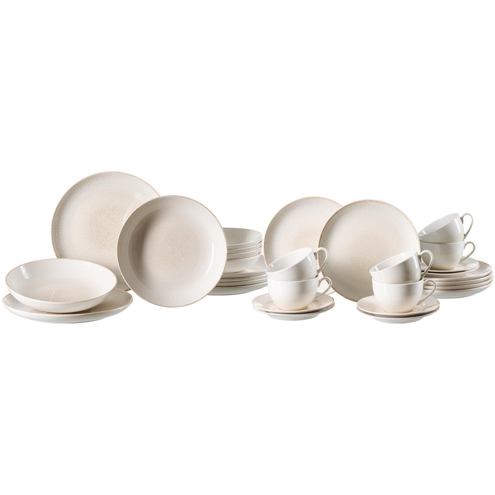 KOMBISERVICE Cara beige 30-tlg. - Beige, Keramik (2/2/2cm) - Ritzenhoff Breker
