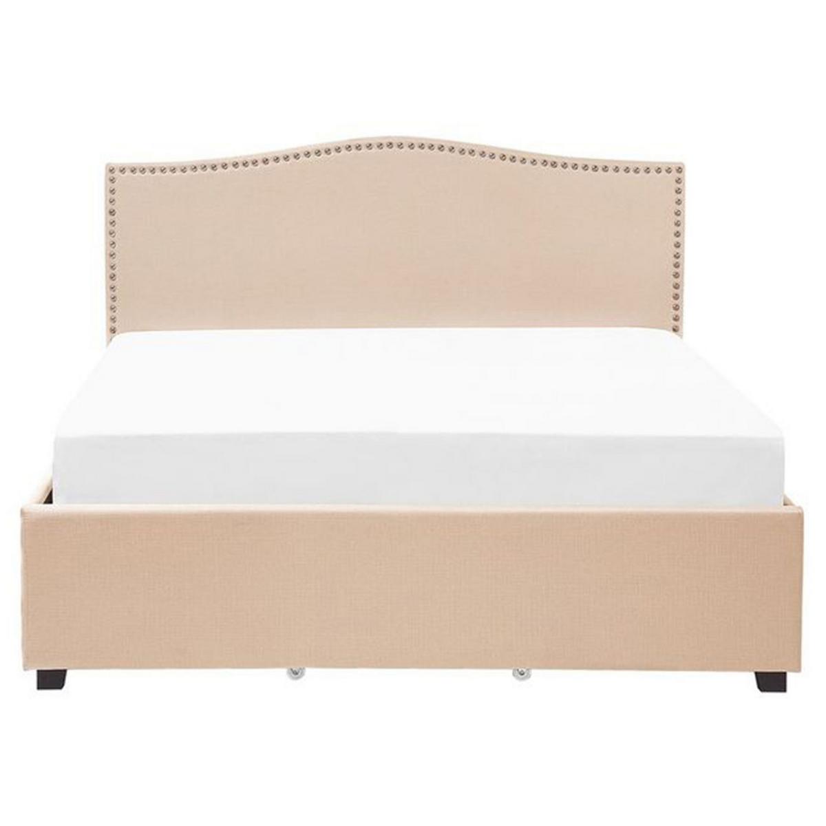 POLSTERBETT 160/200cm Beige Montpellier - Beige, Textil (160/200cm) - Beliani