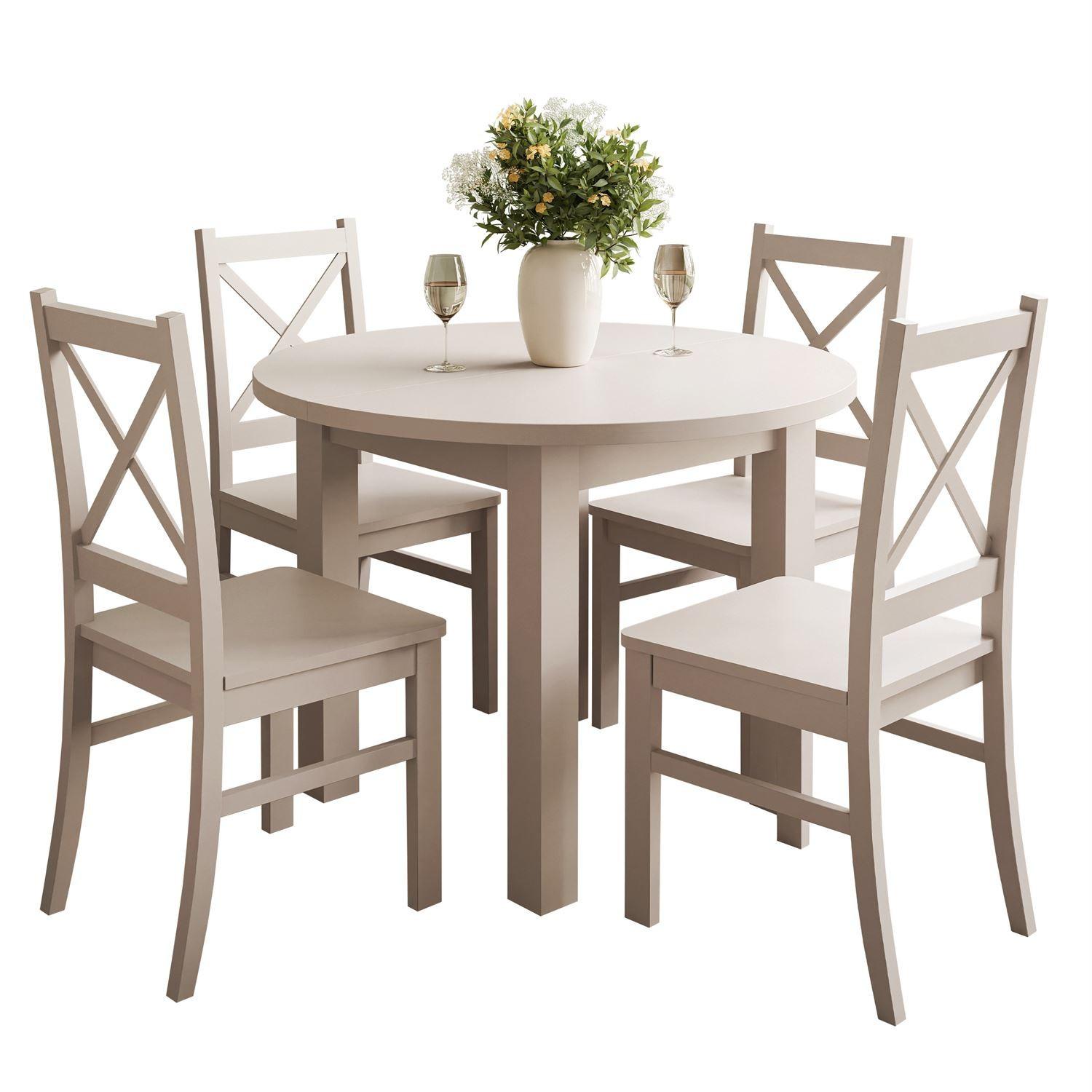 ESSZIMMER Set OLEA KASCHMIR Tisch + 4 Stühle - Kaschmir, Holzwerkstoff (140/77/100cm) - Lookway
