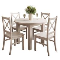 ESSZIMMER Set OLEA KASCHMIR Tisch + 4 Stühle - Kaschmir, Holzwerkstoff (100/77/100cm) - Lookway