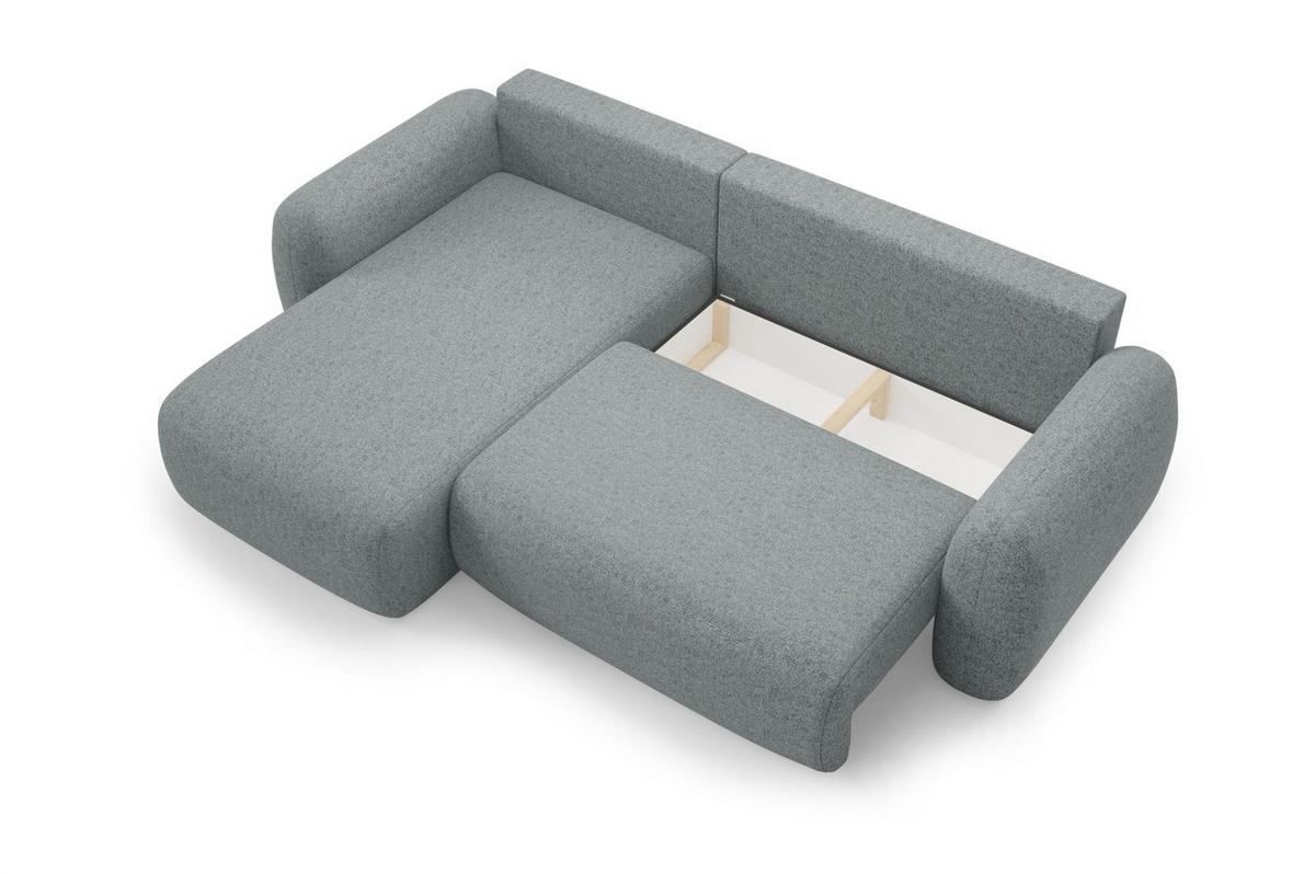 ECKSOFA Gaston Mit Schlaffunktion - Dunkelgrau, Holzwerkstoff/Textil (304/190cm) - Fun Möbel