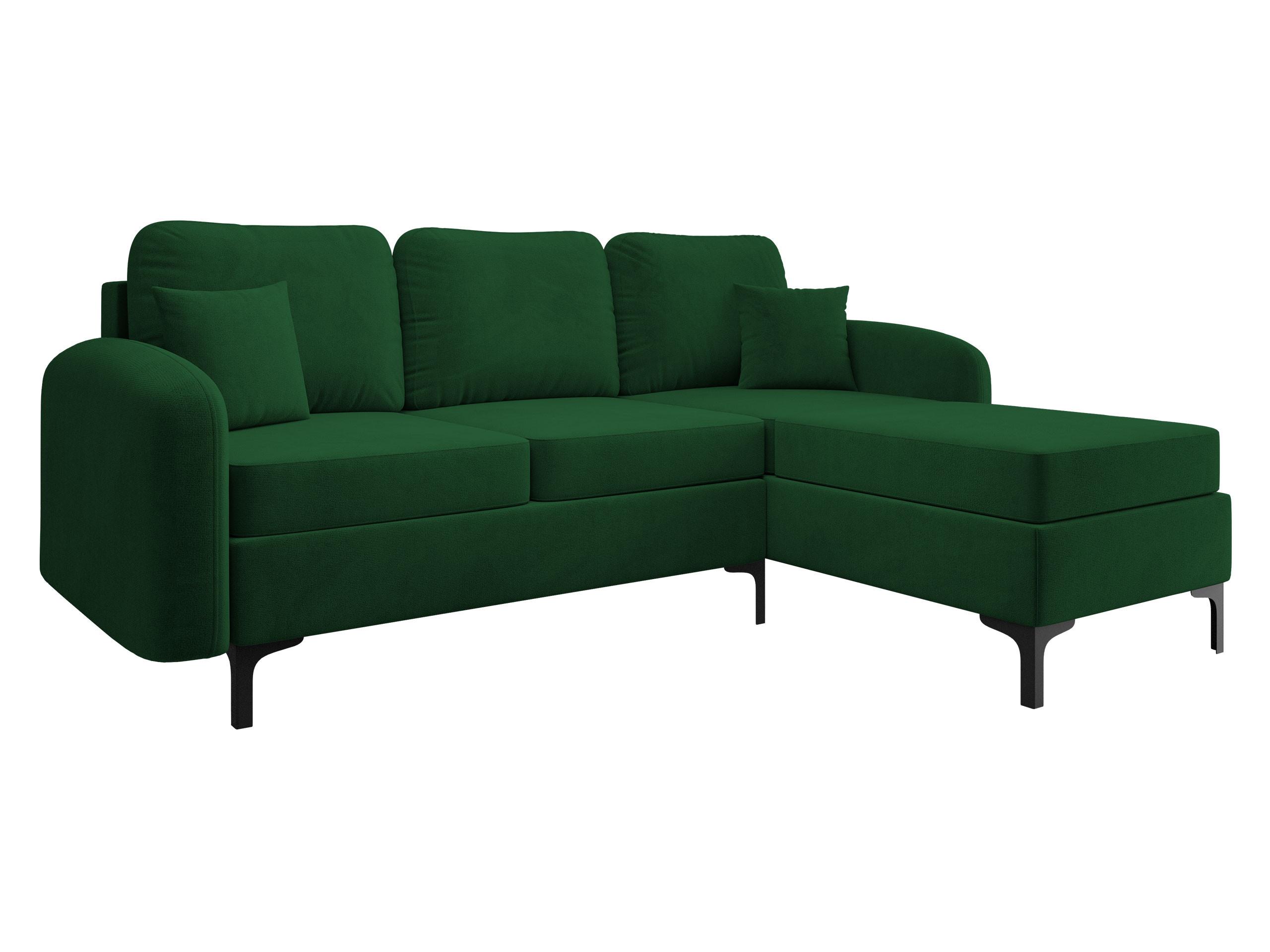 ECKSOFA Venice, Seite: Rechts - Schwarz/Grün, Holz/Textil (225/172cm) - MIRJAN24