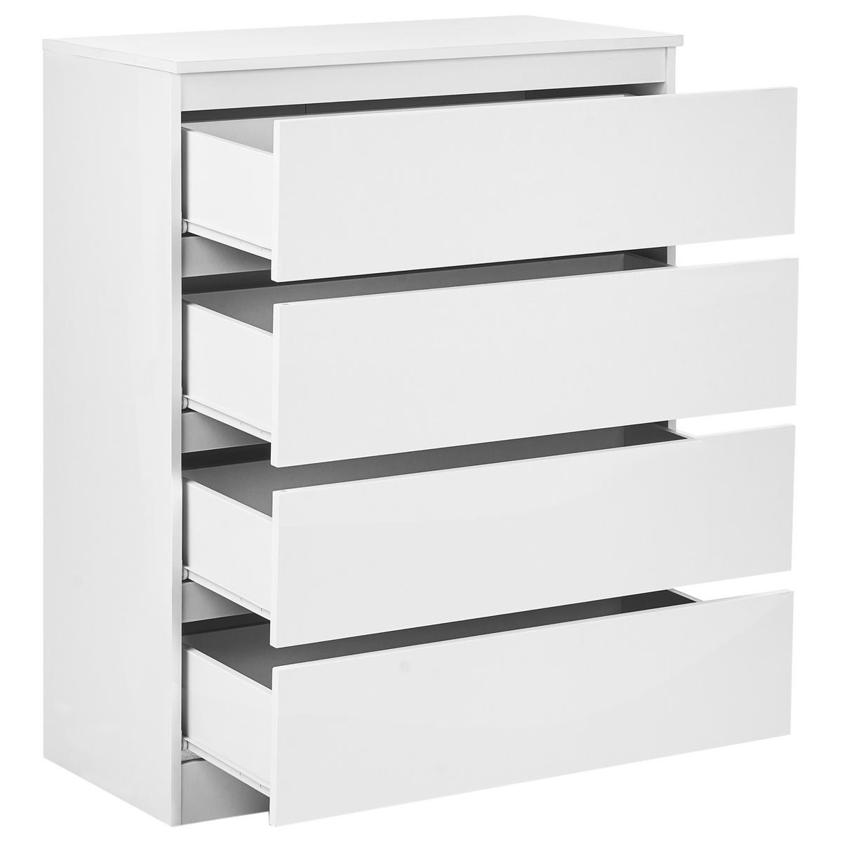 KOMMODE mit 4 Schubladen Weiß Winnipeg - Weiß, Holzwerkstoff (80/100/40cm) - Beliani