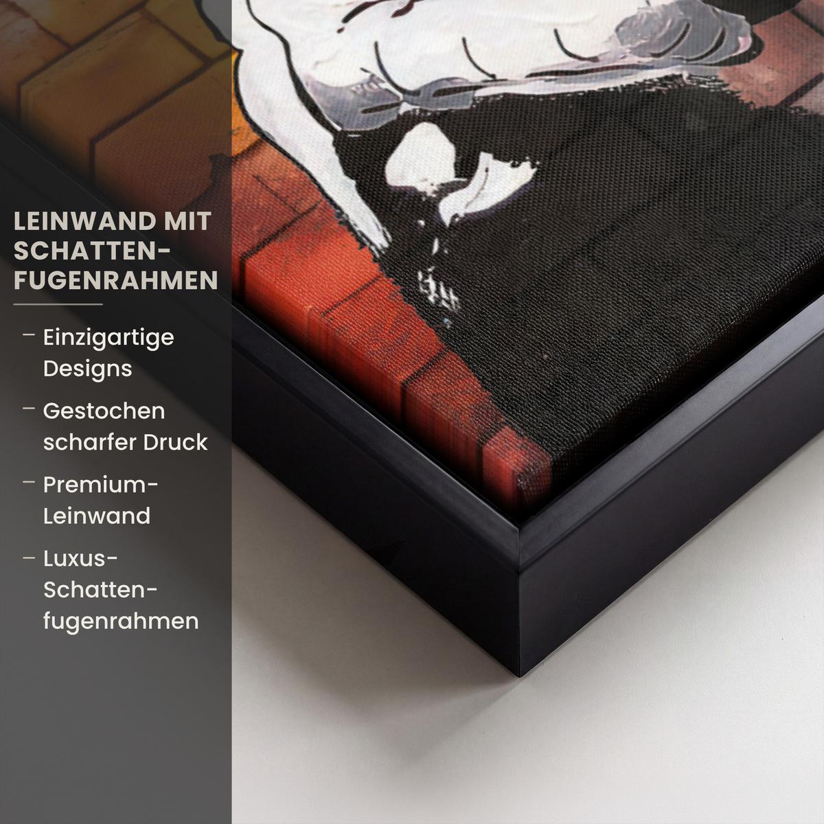 LEINWAND Bilder mit Rahmen - Affe - Graffiti - Musik - 80x60 - Multicolor, Textil (80/60cm) - MuchoWow