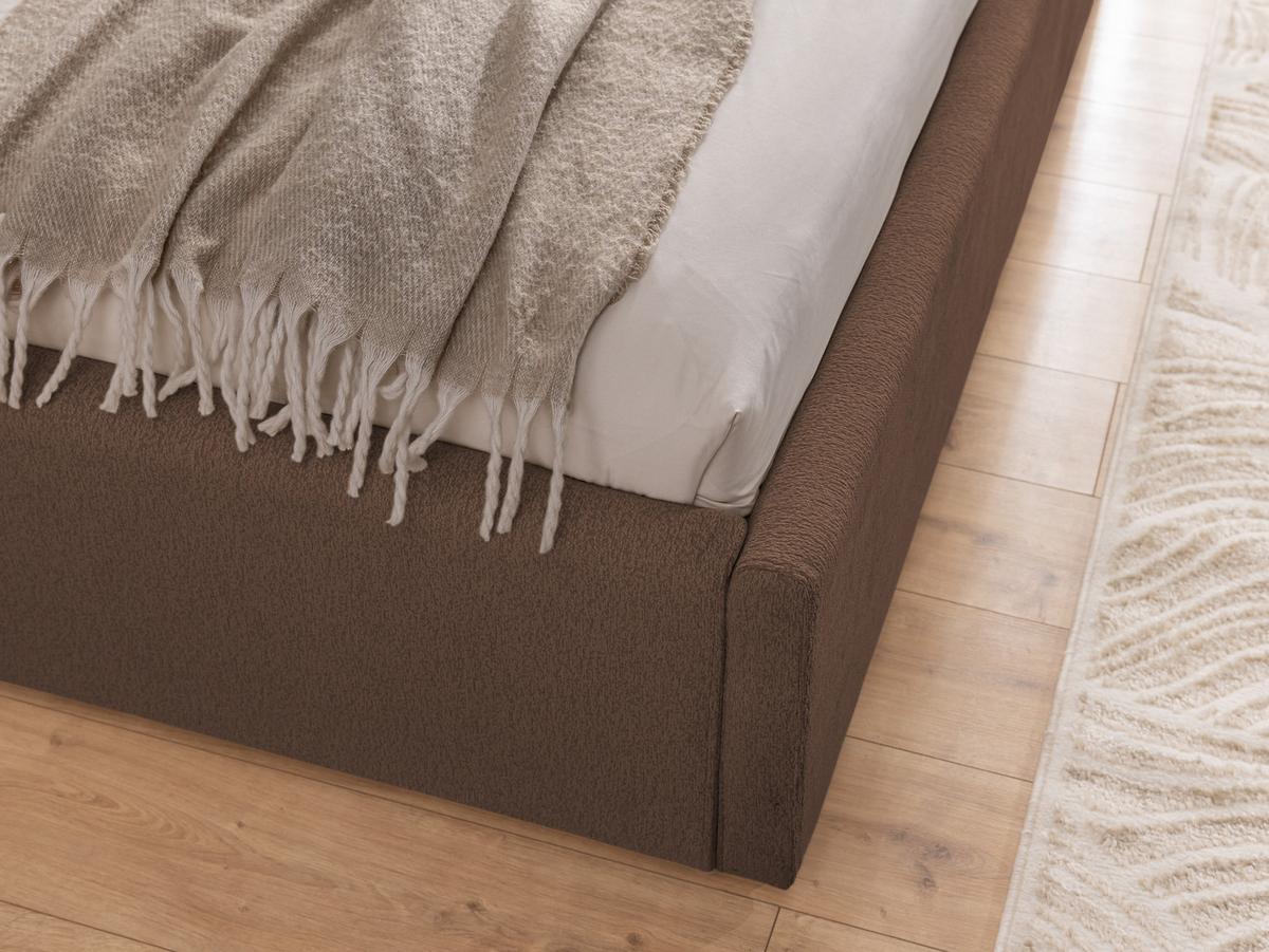 POLSTERBETT 200/200 cm Josy im Designer-Look mit Bettkasten und Lattenrost aus Braun Chenille-Stoff - Schwarz/Braun, Holz/Kunststoff (200/200cm) - S-Style Möbel