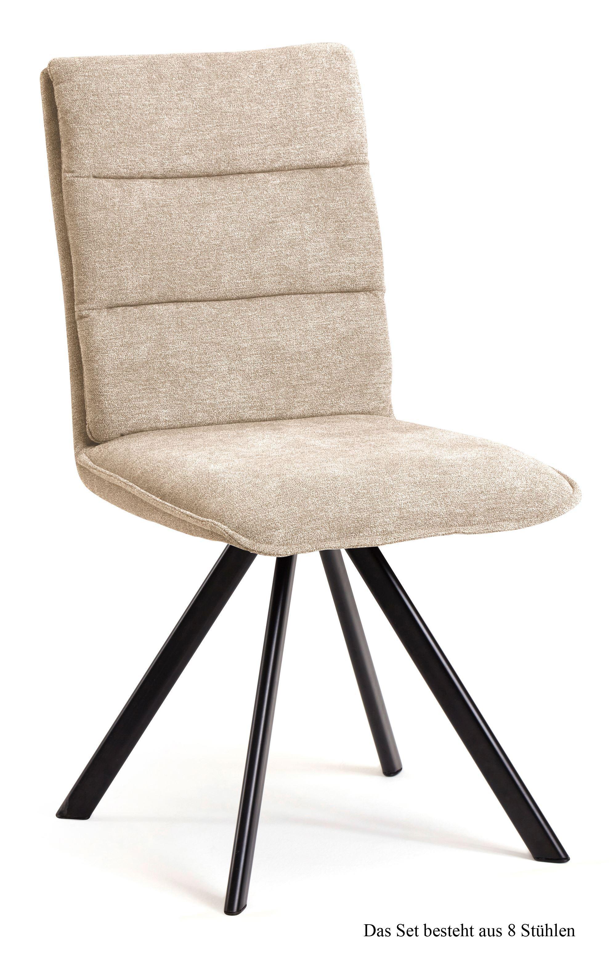 ESSZIMMERSTUHL drehbar (8er-Set) Devan 47x92x60 Schwarz/Natur - Schwarz/Naturfarben, Kunststoff (60/92/47cm) - 58aufmkessel