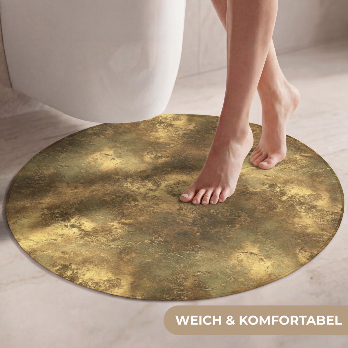 WC-VORLEGER Antik - Metallic-Look - Gold Toilettenteppich 70x70 cm - Goldfarben, Textil (70/1cm) - OnlyWow