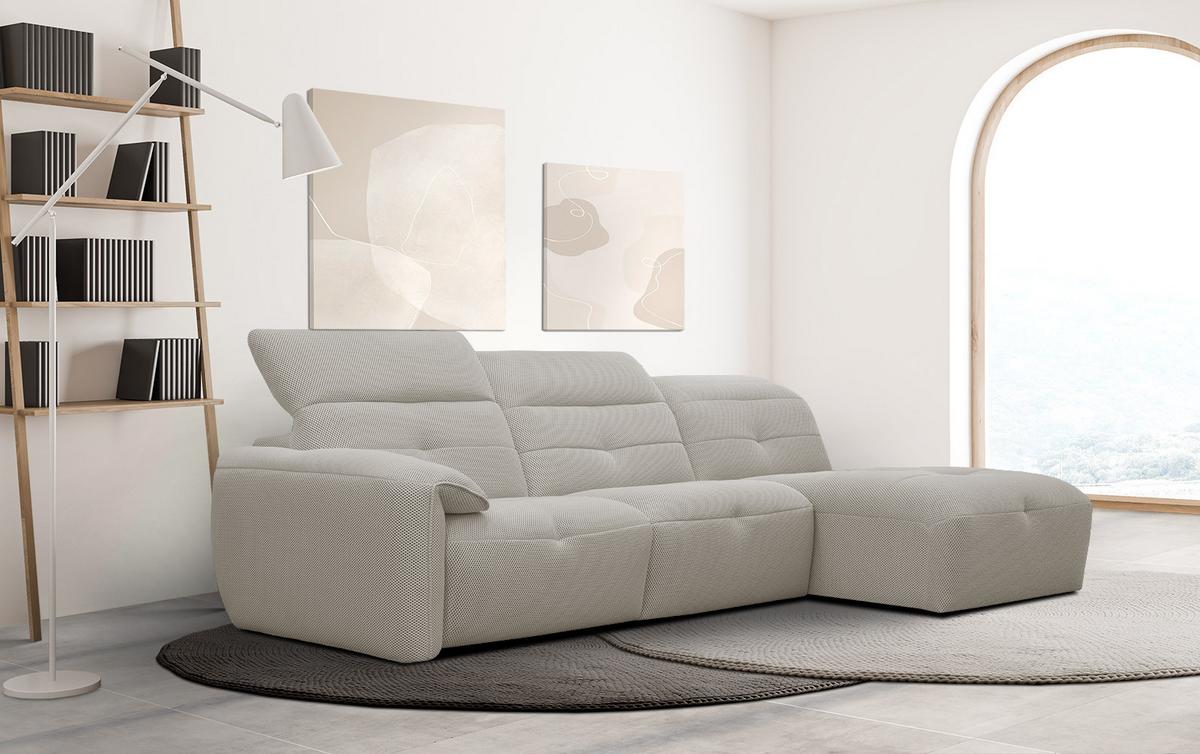 ECKSOFA TRENTO 4-Sitzer, beige - Beige/Schwarz, Holzwerkstoff/Kunststoff (262/165cm) - Wozimo