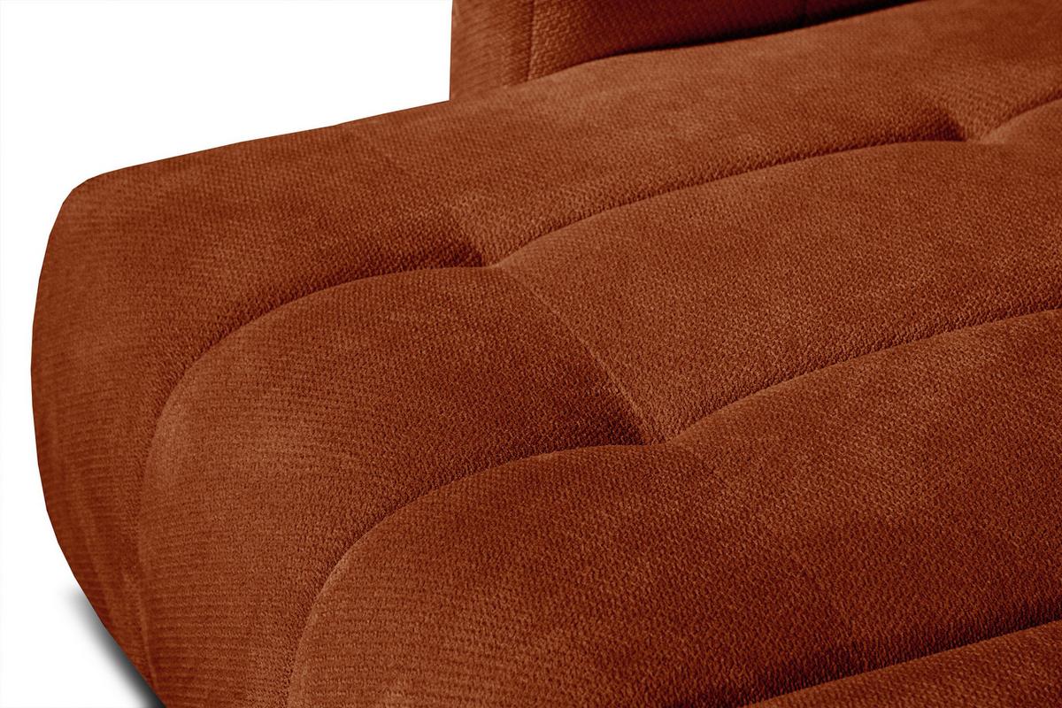 ECKSOFA KIMI 3-Sitzer, ausziehbarer Sitz, verstellbare Kopfstützen, rot - Rot/Schwarz, Holzwerkstoff/Textil (270/160cm) - Wozimo