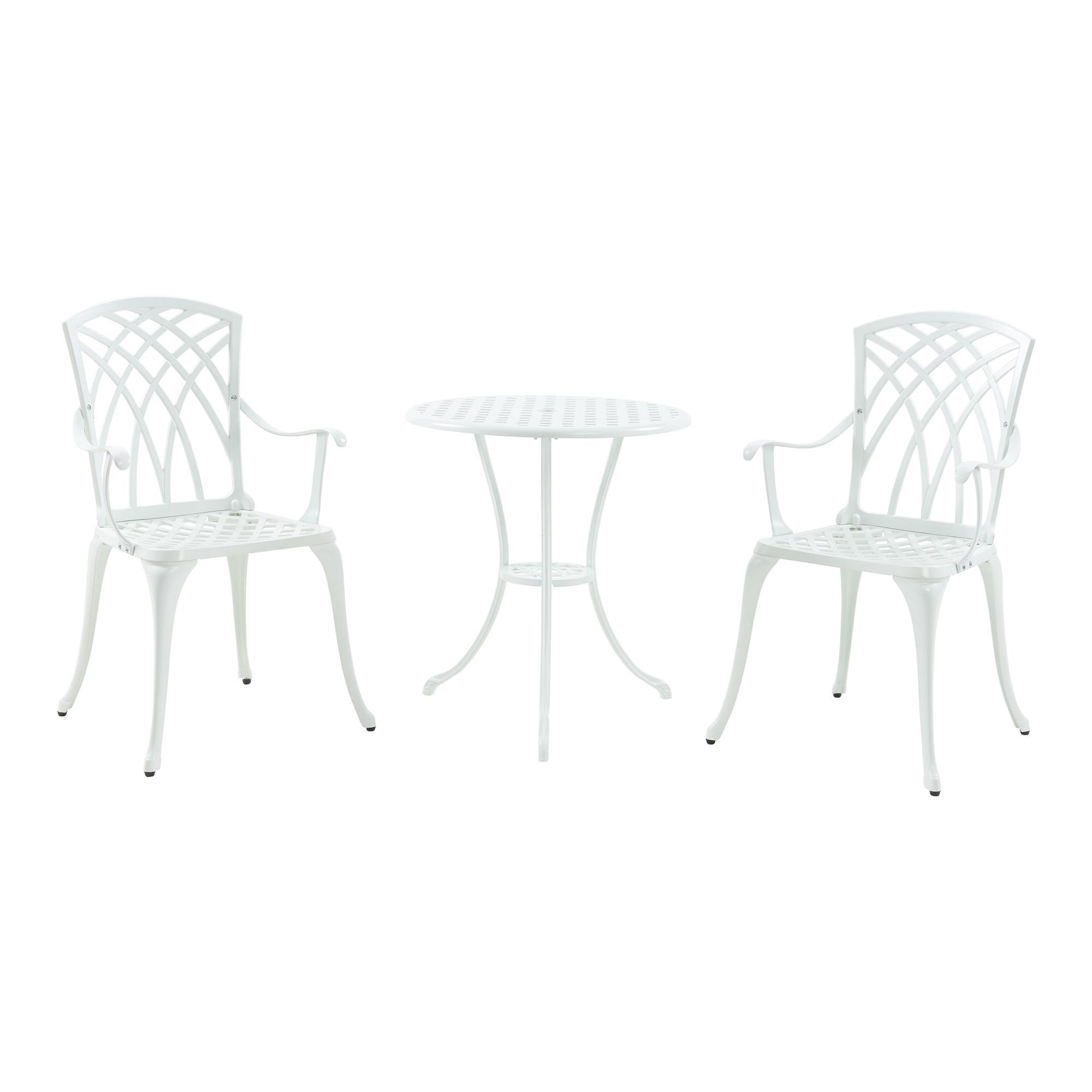 BISTRO-SET 3 TLG. Vena - Weiß, Metall - casa.pro
