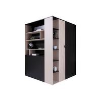 ECKKLEIDERSCHRANK Planet 01 L / P - Eichefarben/Schwarz, Holzwerkstoff (135/190/135cm) - MIRJAN24
