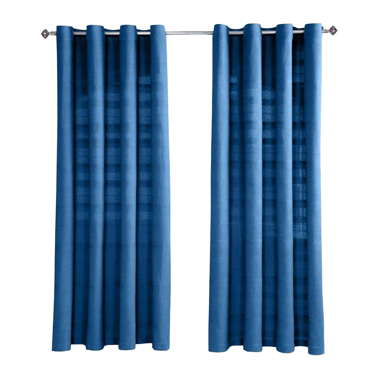ÖSENVORHANG Rajput blickdicht 2er-Set, 167/228 cm - Blau, Textil (167/228cm) - Homescapes