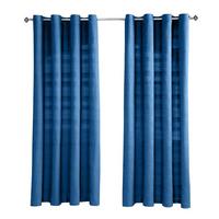 ÖSENVORHANG Rajput blickdicht 2er-Set, 137/137 cm - Blau, Textil (137/137cm) - Homescapes
