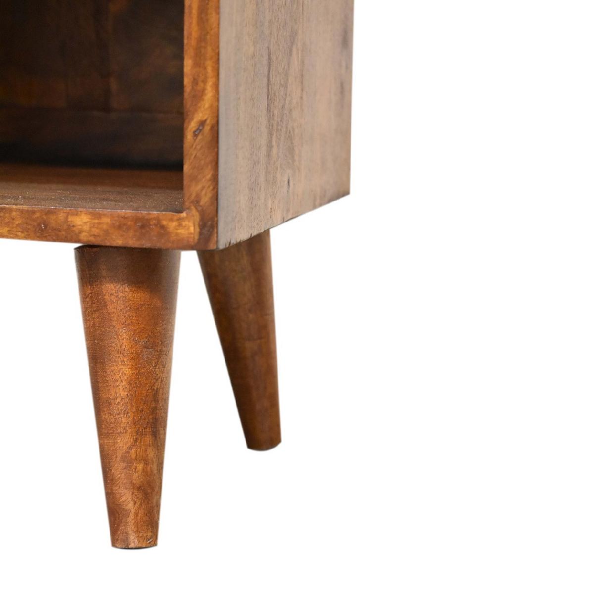 NACHTTISCH Mini Manila Gold mit 1 Schublade, 1 offenes Fach, Braun - Kastanienfarben/Messingfarben, Holz/Metall (30/50/30cm) - Artisan Furniture