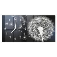 WANDUHR aus Glas 60x30 cm - Löwenzahn - Dunkelblau, Glas (60/30/0.4cm) - TULUP