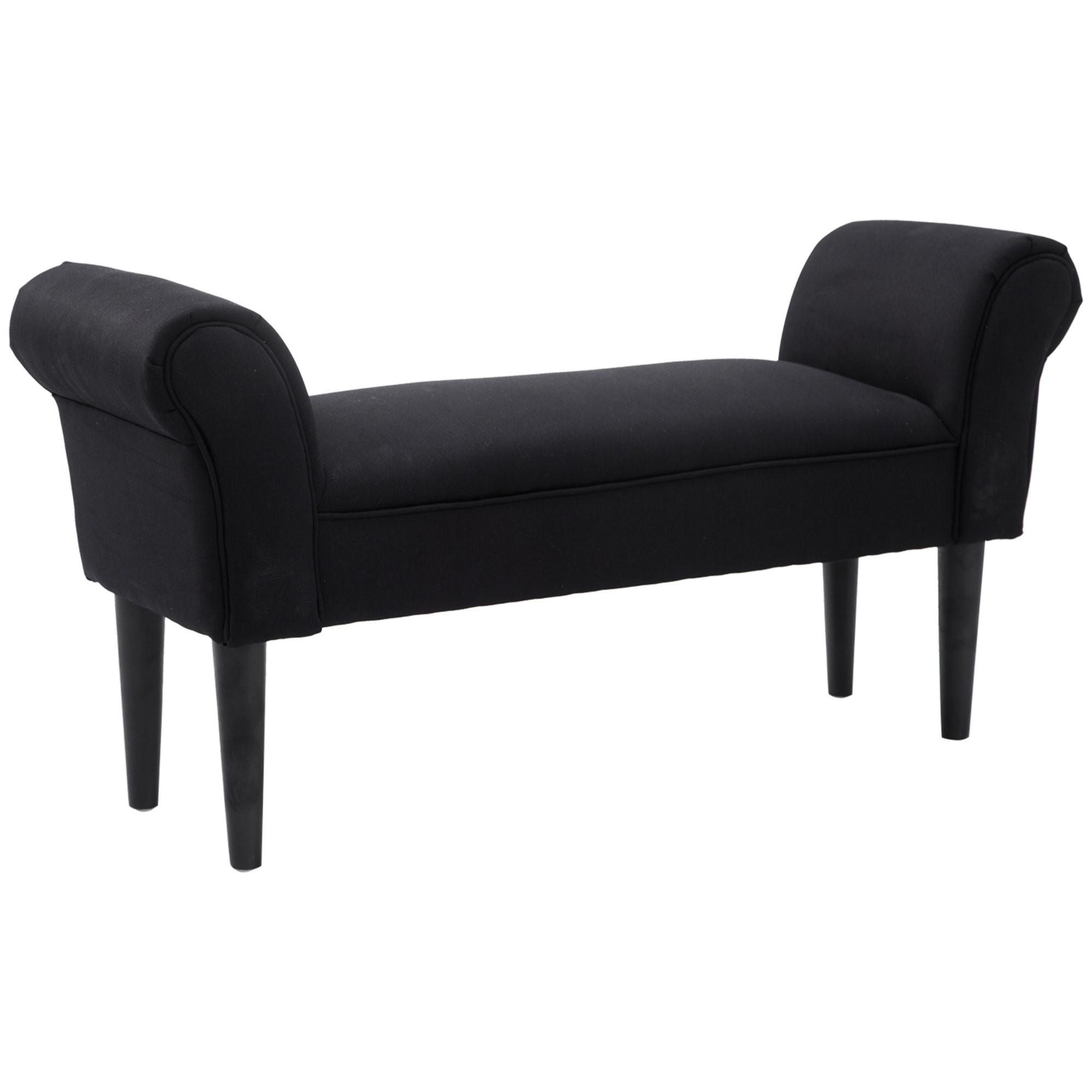 SITZBANK für Schlafzimmer Flurbank Polsterbank MDF Schaumstoff Grauweiß - Schwarz, Kunststoff (36/51/102cm) - HOMCOM