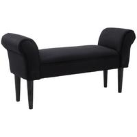 SITZBANK für Schlafzimmer Flurbank Polsterbank MDF Schaumstoff Grauweiß - Schwarz, Kunststoff (36/51/102cm) - HOMCOM