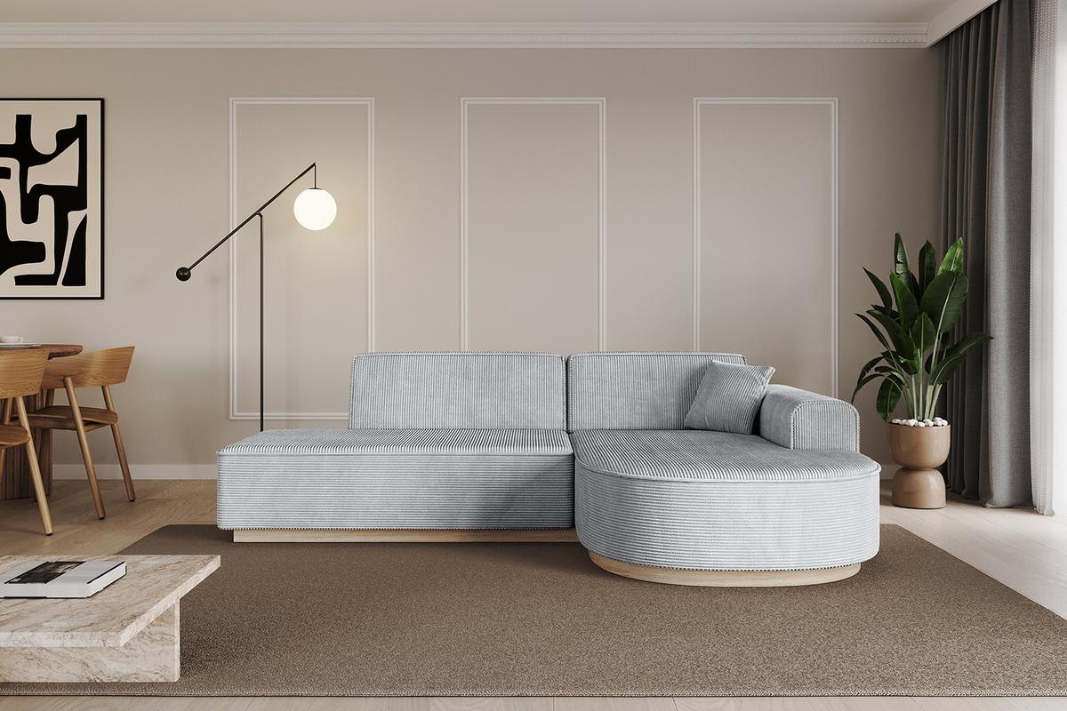 ECKSOFA Ottomane Rechts ARRIO-L1 - 243x171x83 cm Grau - Grau, Holzwerkstoff/Textil (243/171cm) - ALTDECOR