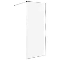 DUSCHWAND 80/190 cm Silber Waspam - Transparent/Silberfarben, Glas (80/190cm) - Beliani