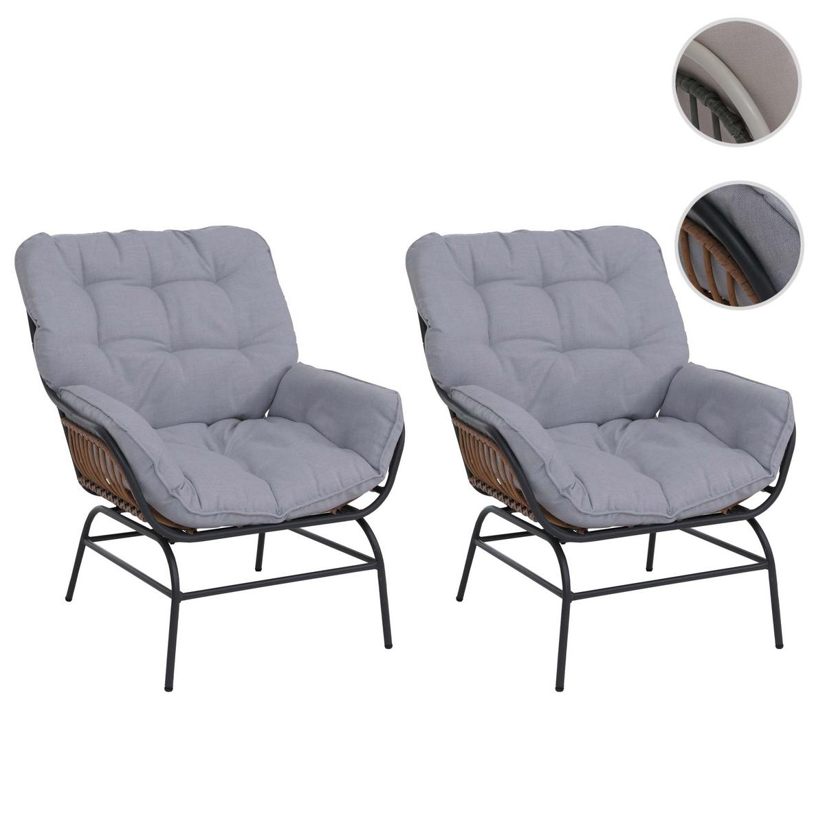 RELAXSESSEL Dunkelgrau, Hellgrau - Dunkelgrau/Hellgrau, Holzwerkstoff (77/90/80cm) - MCW