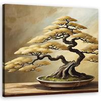 WANDBILD bonsai baum japan - Beige, Textil (40/40cm) - Feeby