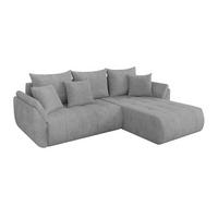 ECKSOFA mit Schlaffunktion Ottomane Rechts TOKO-L 277x194x86 Grau Cord - Schwarz/Grau, Holzwerkstoff/Kunststoff (277/194cm) - ALTDECOR