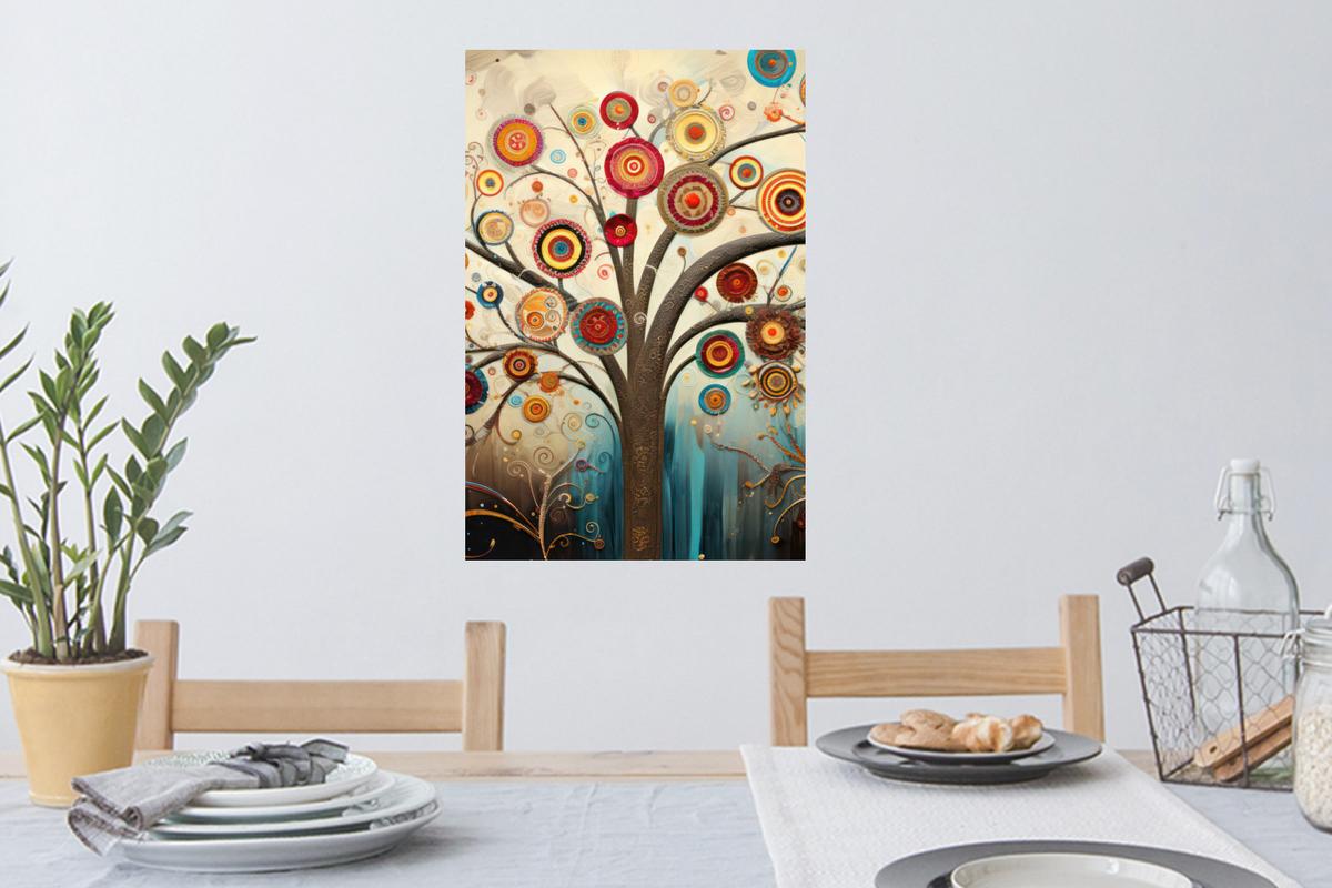 WANDTATTOO Baum - Baum des Lebens - Farbe Wandbild 40x60 cm - Braun, Kunststoff (40/60/0.1cm) - MuchoWow