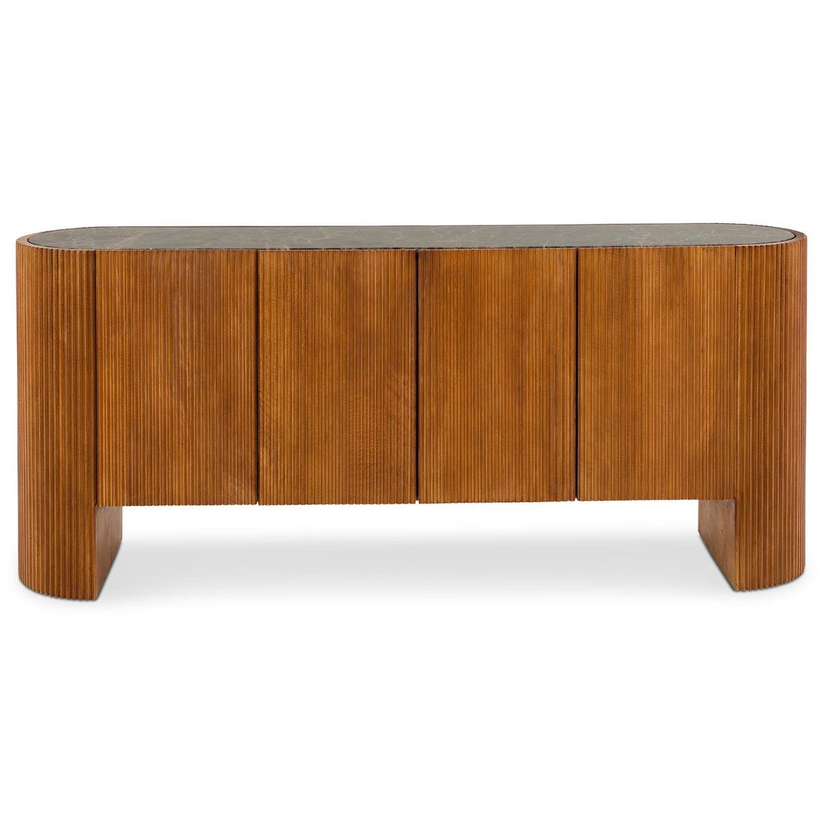 SIDEBOARD TABORA braun, dunkelbraun - Braun, Stein (180/76/40cm) - IDIMEX