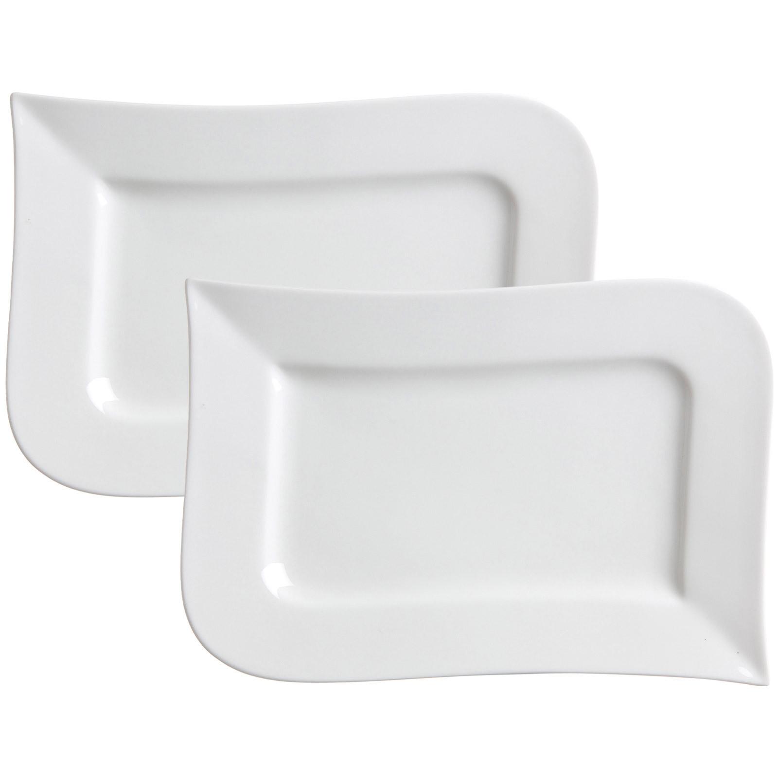SERVIERPLATTEN Melodie weiß 36 x 23 cm 2er Set - Weiß, Keramik (23/3/36cm) - Ritzenhoff Breker